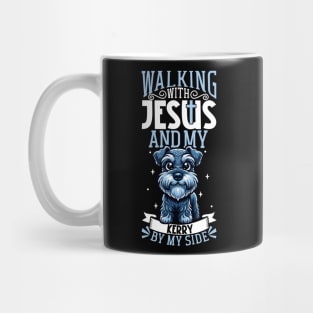 Jesus and dog - Kerry Blue Terrier Mug